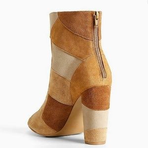 TORRID Faux Suede Patch Heel Booties
